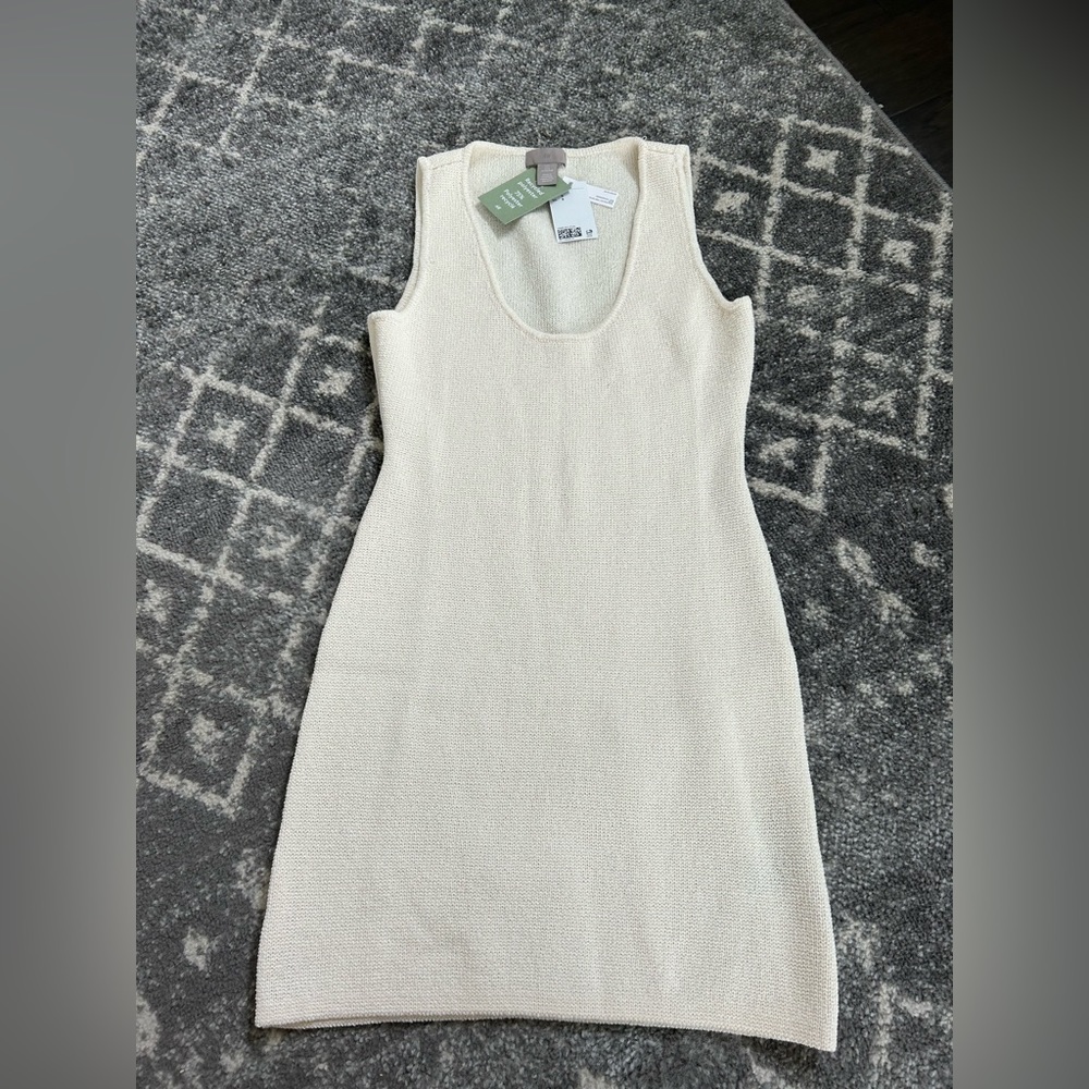 H&M Cream Sleeveless Mini Dress